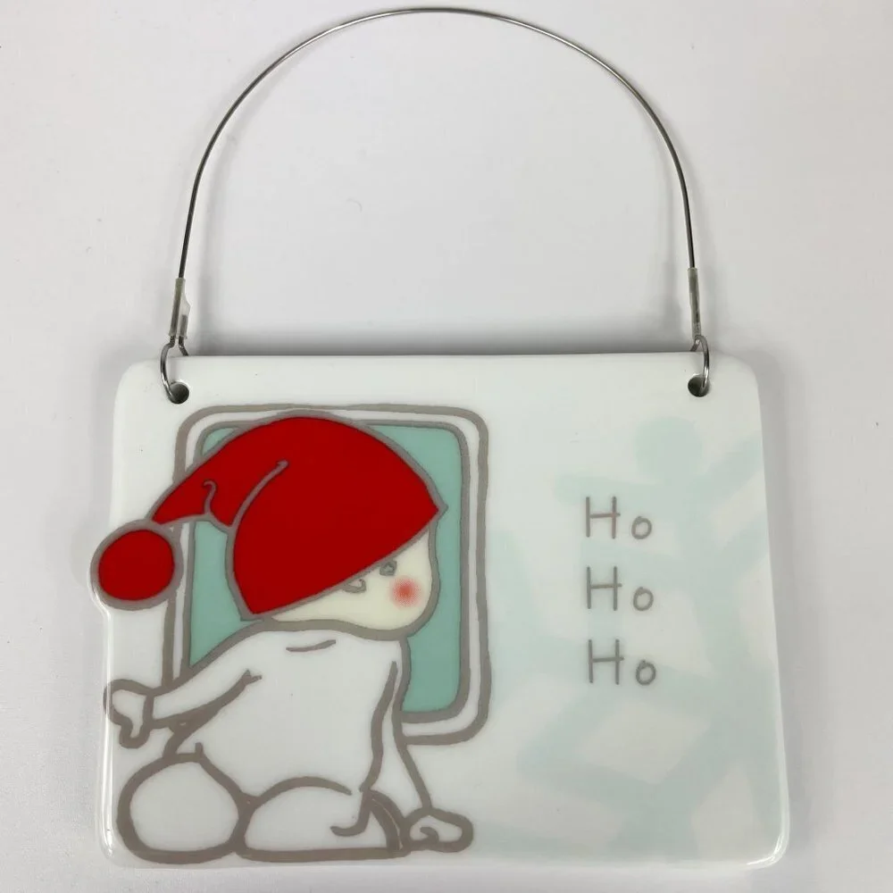 Department 56 HO HO HO Postcard Ceramic Ornament
